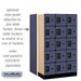 Salsbury 12" Wide Five Tier Box Style Designer Wood Locker - 3 Wide - 5 Feet High - 18 Inches Deep - Blue - Black Resettable Combination Locks - Sweatfully