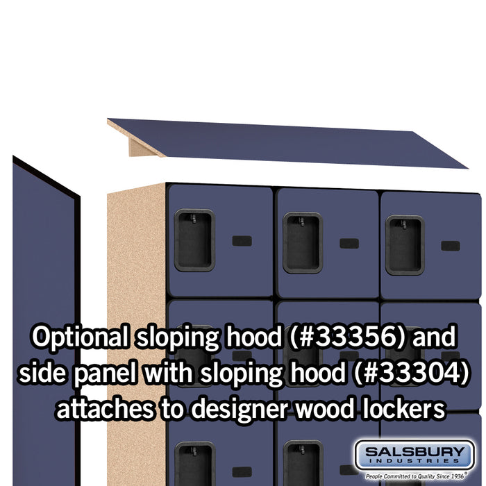 Salsbury 12" Wide Five Tier Box Style Designer Wood Locker - 3 Wide - 5 Feet High - 18 Inches Deep - Blue - Hasps - Sweatfully