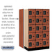 Salsbury 12" Wide Five Tier Box Style Designer Wood Locker - 3 Wide - 5 Feet High - 18 Inches Deep - Cherry - Black Electronic Locks - Sweatfully