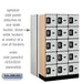 Salsbury 12" Wide Five Tier Box Style Designer Wood Locker - 3 Wide - 5 Feet High - 18 Inches Deep - Gray - Silver Resettable Combination Locks - Sweatfully