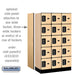 Salsbury 12" Wide Five Tier Box Style Designer Wood Locker - 3 Wide - 5 Feet High - 18 Inches Deep - Maple - Black Electronic Locks - Sweatfully