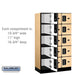Salsbury 12" Wide Five Tier Box Style Designer Wood Locker - 3 Wide - 5 Feet High - 18 Inches Deep - Maple - Black Electronic Locks - Sweatfully