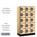 Salsbury 12" Wide Five Tier Box Style Designer Wood Locker - 3 Wide - 5 Feet High - 18 Inches Deep - Maple - Silver Electronic Locks - Sweatfully