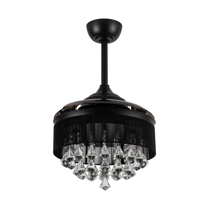 36" Bangaiore Modern Downrod Mount Crystal Ceiling Fan with Lighting and Remote Control - Sweatfully