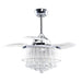 36" Bangaiore Modern Downrod Mount Crystal Ceiling Fan with Lighting and Remote Control - Sweatfully