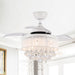36" Bangaiore Modern Downrod Mount Crystal Ceiling Fan with Lighting and Remote Control - Sweatfully