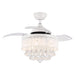 36" Bangaiore Modern Downrod Mount Crystal Ceiling Fan with Lighting and Remote Control - Sweatfully