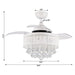 36" Bangaiore Modern Downrod Mount Crystal Ceiling Fan with Lighting and Remote Control - Sweatfully
