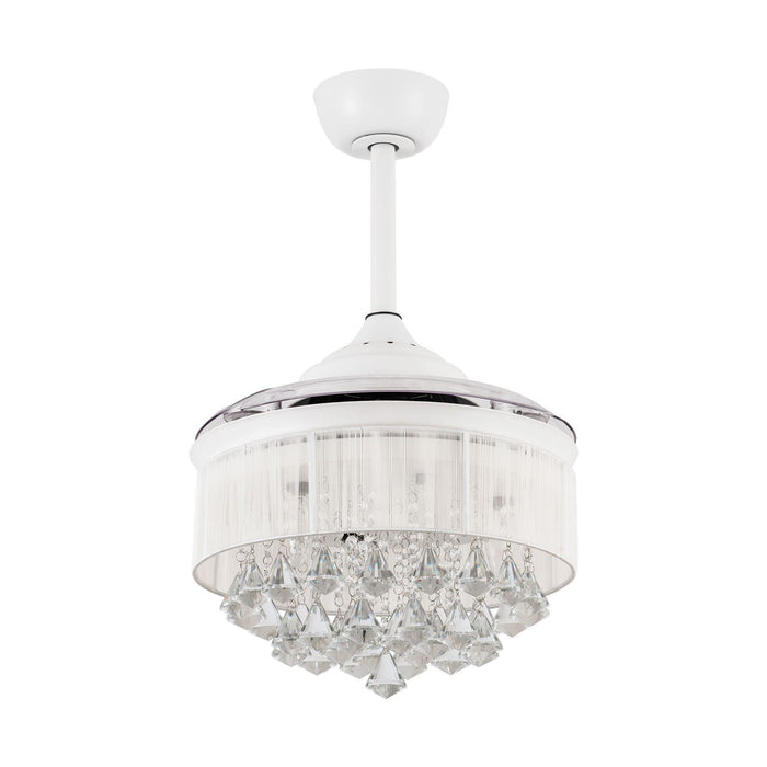 36" Bangaiore Modern Downrod Mount Crystal Ceiling Fan with Lighting and Remote Control - Sweatfully