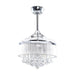36" Bangaiore Modern Downrod Mount Crystal Ceiling Fan with Lighting and Remote Control - Sweatfully