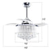 36" Bangaiore Modern Downrod Mount Crystal Ceiling Fan with Lighting and Remote Control - Sweatfully