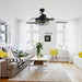 36" Benally Industrial Downrod Mount Ceiling Fan with Lighting and Remote Control - Sweatfully