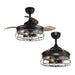 36" Benally Industrial Downrod Mount Ceiling Fan with Lighting and Remote Control - Sweatfully