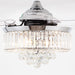 36" Broxburne Modern Chrome Downrod Mount Crystal Ceiling Fan with Lighting and Remote Control - Sweatfully
