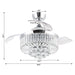 36" Broxburne Modern Chrome Downrod Mount Crystal Ceiling Fan with Lighting and Remote Control - Sweatfully