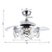 36" Broxburne Modern Chrome Downrod Mount Crystal Ceiling Fan with Lighting and Remote Control - Sweatfully