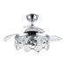 36" Broxburne Modern Chrome Downrod Mount Crystal Ceiling Fan with Lighting and Remote Control - Sweatfully