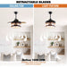 36" Caselli Industrial Downrod Mount Ceiling Fan with Lighting and Remote Control - Sweatfully