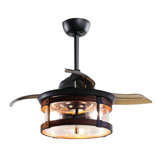 36" Caselli Industrial Downrod Mount Ceiling Fan with Lighting and Remote Control - Sweatfully