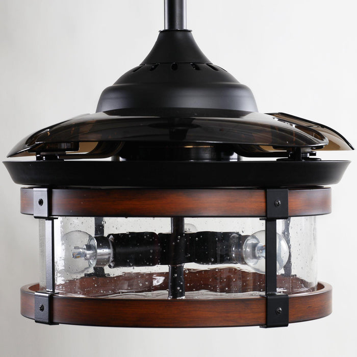 36" Caselli Industrial Downrod Mount Ceiling Fan with Lighting and Remote Control - Sweatfully