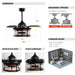 36" Caselli Industrial Downrod Mount Ceiling Fan with Lighting and Remote Control - Sweatfully