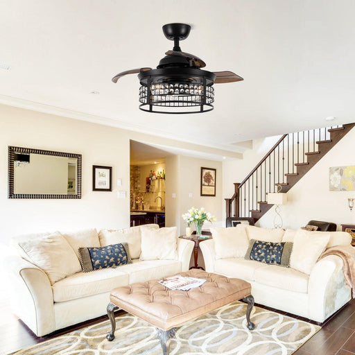 36" 3 Blades Modern Ceiling Fan with Lighting and Remote Control - Sweatfully