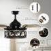 36" Mirelle Farmhouse Downrod Mount Ceiling Fan with Lighting and Remote Control - Sweatfully