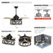 36" Mirelle Farmhouse Downrod Mount Ceiling Fan with Lighting and Remote Control - Sweatfully