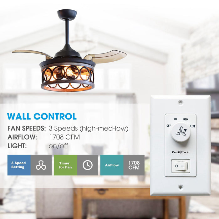 36" Mirelle Farmhouse Downrod Mount Ceiling Fan with Lighting and Remote Control - Sweatfully