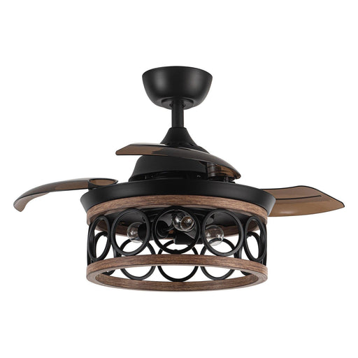 36" Mirelle Farmhouse Downrod Mount Ceiling Fan with Lighting and Remote Control - Sweatfully