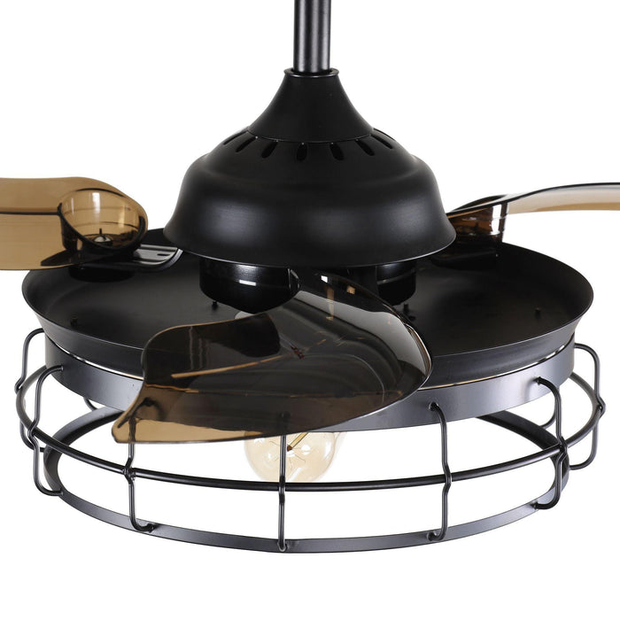 36" Pickett Industrial Downrod Mount Ceiling Fan with Lighting and Remote Control - Sweatfully