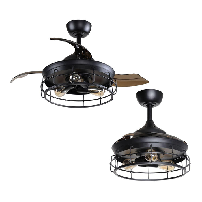 36" Pickett Industrial Downrod Mount Ceiling Fan with Lighting and Remote Control - Sweatfully