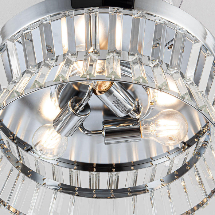 36" Prayag Modern Downrod Mount Crystal Ceiling Fan with Lighting and Remote Control - Sweatfully