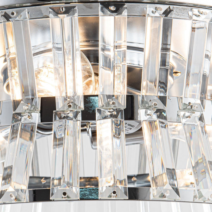 36" Prayag Modern Downrod Mount Crystal Ceiling Fan with Lighting and Remote Control - Sweatfully