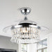 36" Prayag Modern Downrod Mount Crystal Ceiling Fan with Lighting and Remote Control - Sweatfully