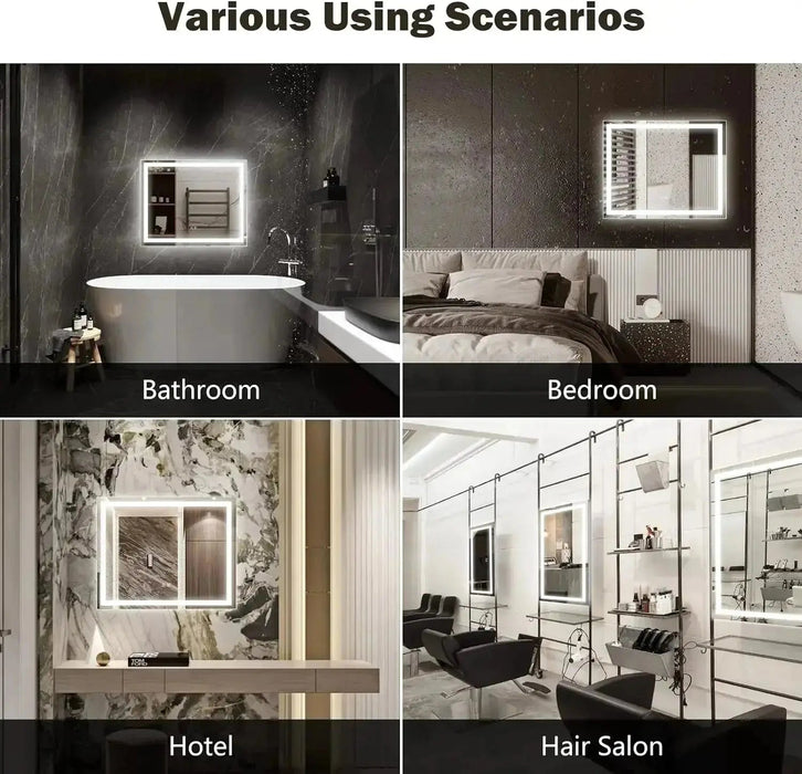 Compact Center Glow LED Bathroom Mirror - Sweatfully