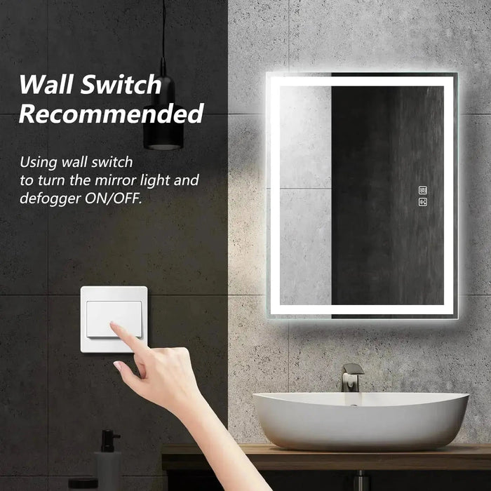 Compact Center Glow LED Bathroom Mirror - Sweatfully