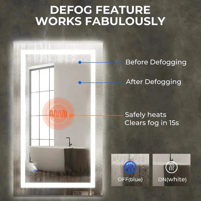 Compact Center Glow LED Bathroom Mirror - Sweatfully
