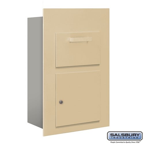 Salsbury Collection Unit (Includes Master Commercial Lock) - for 5 Door High 4B+ Mailbox Units - Sandstone - Front Loading - Private Access - Sweatfully