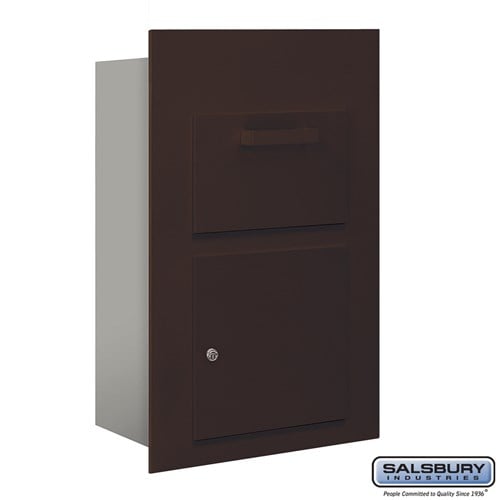 Salsbury Collection Unit - for 5 Door High 4B+ Mailbox Units - Bronze - Front Loading - USPS Access - Sweatfully