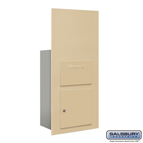 Salsbury Collection Unit - for 7 Door High 4B+ Mailbox Units - Sandstone - Front Loading - USPS Access - Sweatfully