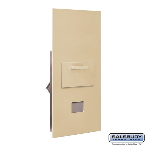 Salsbury Collection Unit - for 7 Door High 4B+ Mailbox Units - Sandstone - Rear Loading - USPS Access - Sweatfully