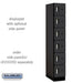 Salsbury 12" Wide Six Tier Box Style Designer Wood Locker - 1 Wide - 6 Feet High - 21 Inches Deep - Black - Silver Electronic Locks - Sweatfully