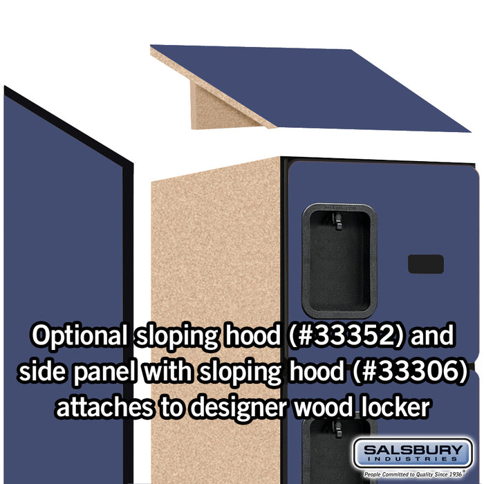 Salsbury 12" Wide Six Tier Box Style Designer Wood Locker - 1 Wide - 6 Feet High - 21 Inches Deep - Blue - Hasps - Sweatfully