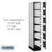Salsbury 12" Wide Six Tier Box Style Designer Wood Locker - 1 Wide - 6 Feet High - 21 Inches Deep - Gray - Black Resettable Combination Locks - Sweatfully