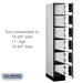 Salsbury 12" Wide Six Tier Box Style Designer Wood Locker - 1 Wide - 6 Feet High - 21 Inches Deep - Gray - Silver Electronic Locks - Sweatfully