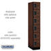 Salsbury 12" Wide Six Tier Box Style Designer Wood Locker - 1 Wide - 6 Feet High - 21 Inches Deep - Mahogany - Hasps - Sweatfully