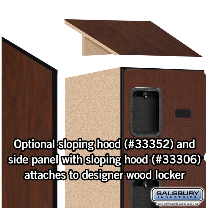 Salsbury 12" Wide Six Tier Box Style Designer Wood Locker - 1 Wide - 6 Feet High - 21 Inches Deep - Mahogany - Hasps - Sweatfully