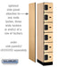 Salsbury 12" Wide Six Tier Box Style Designer Wood Locker - 1 Wide - 6 Feet High - 21 Inches Deep - Maple - Hasps - Sweatfully