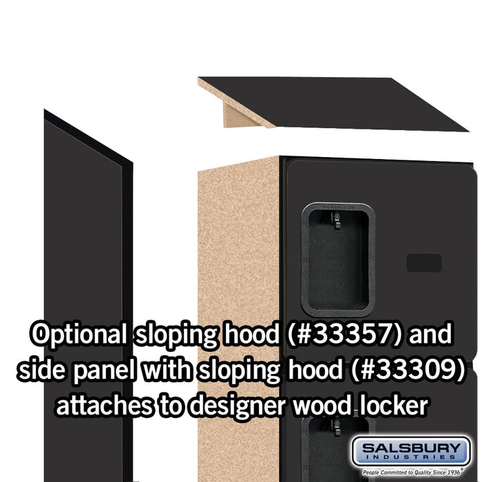 Salsbury 12" Wide Six Tier Box Style Designer Wood Locker - 1 Wide - 6 Feet High - 15 Inches Deep - Black - Hasps - Sweatfully